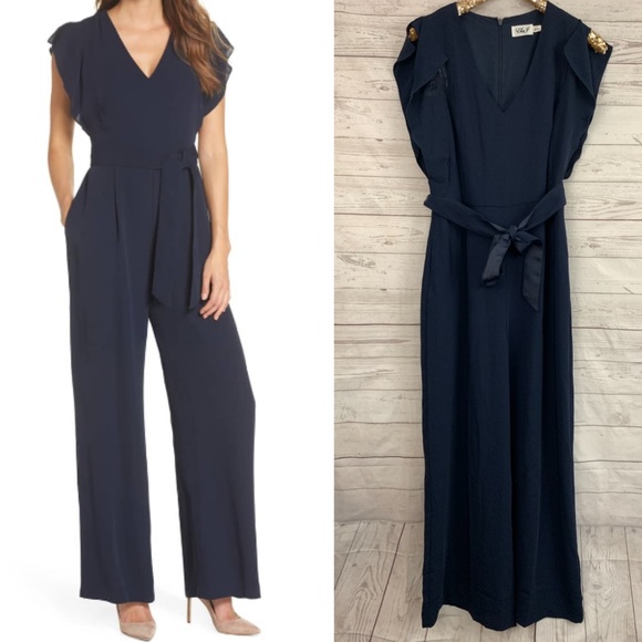 eliza j flutter sleeve jumpsuit
